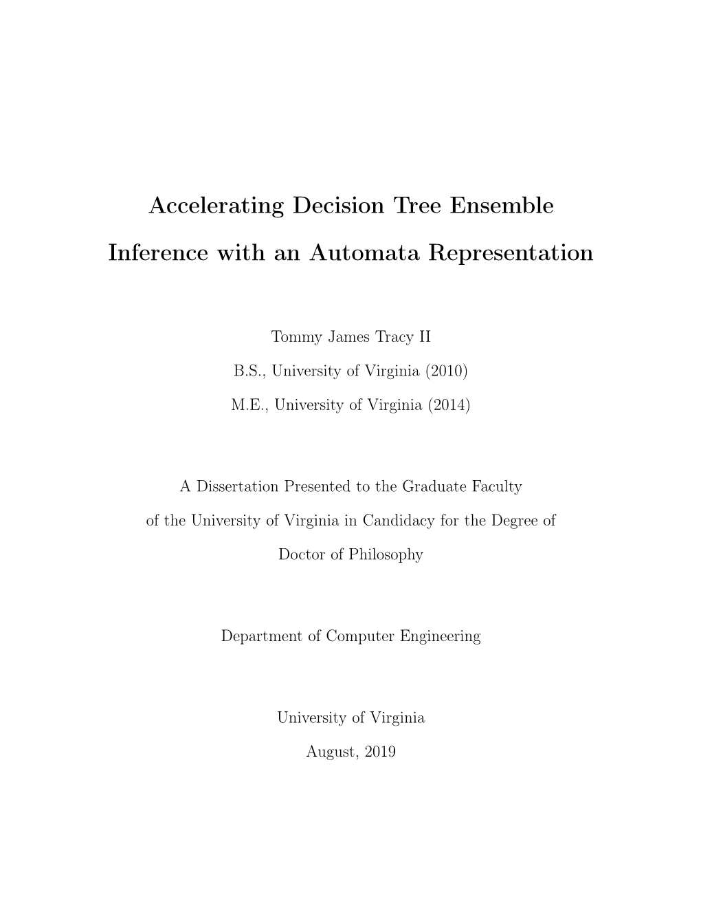 Accelerating Decision Tree Ensemble Inference with an Automata Representation