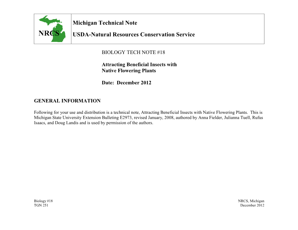 Michigan Technical Note USDA-Natural Resources