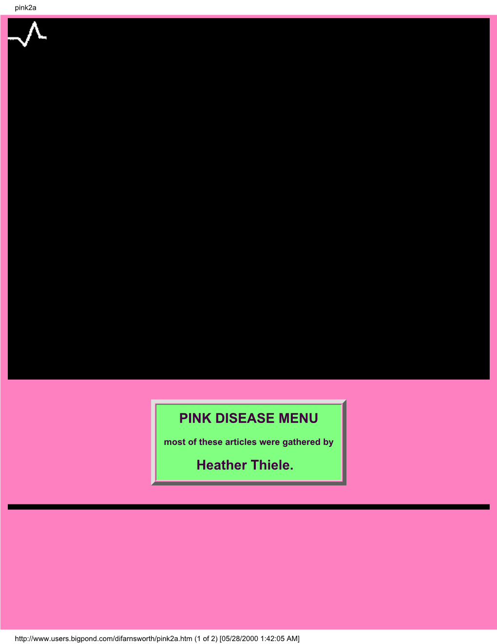 PINK DISEASE MENU Heather Thiele