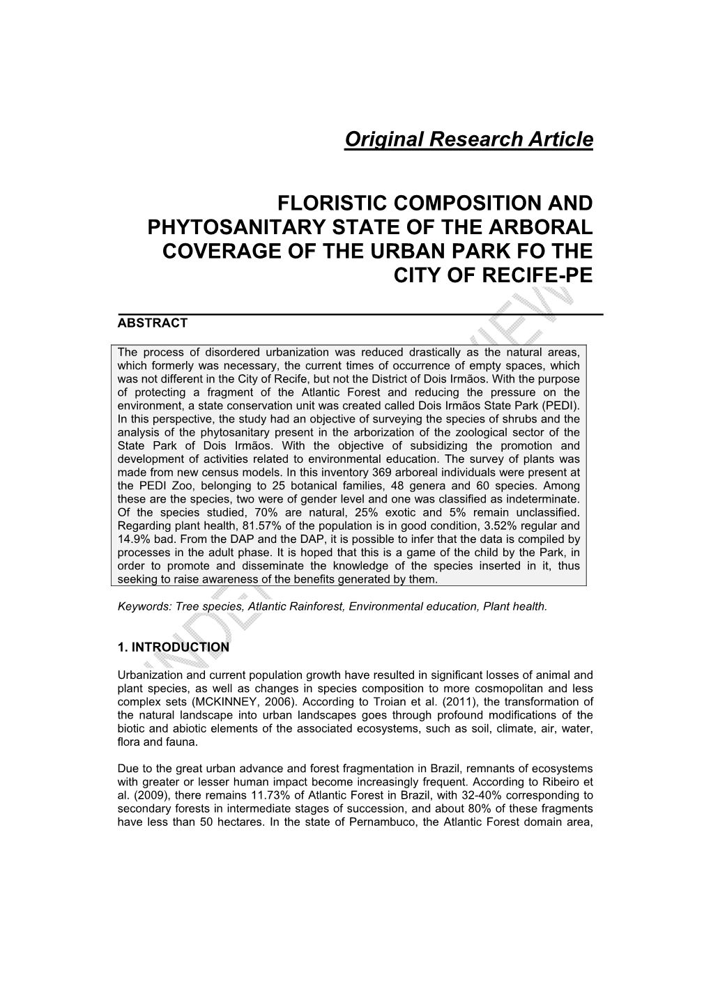 Original Research Article FLORISTIC COMPOSITION AND