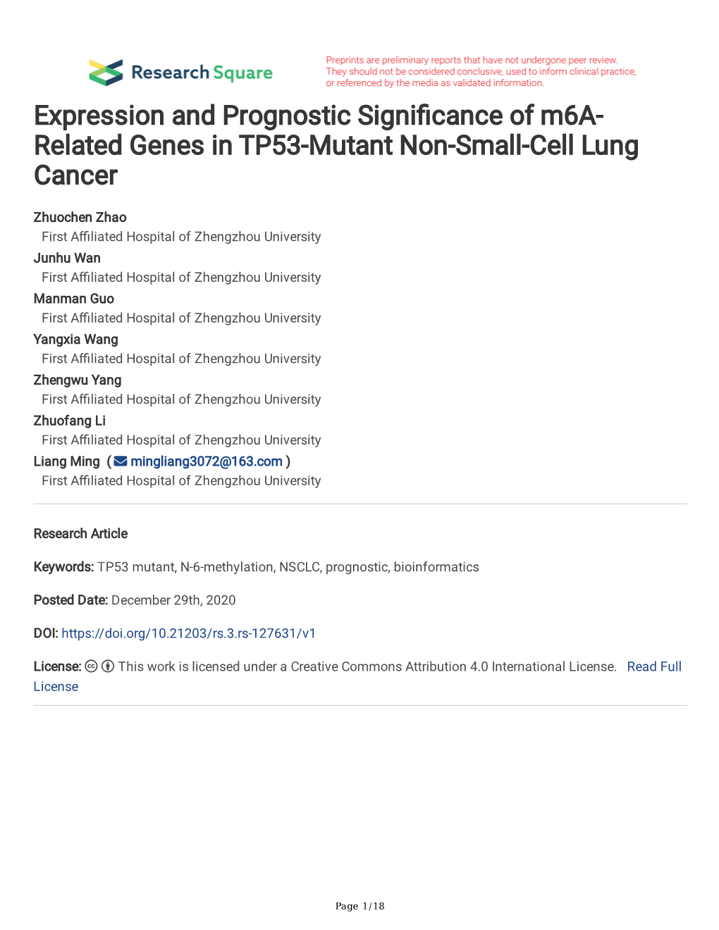 Related Genes in TP53-Mutant Non-Small-Cell Lung Cancer