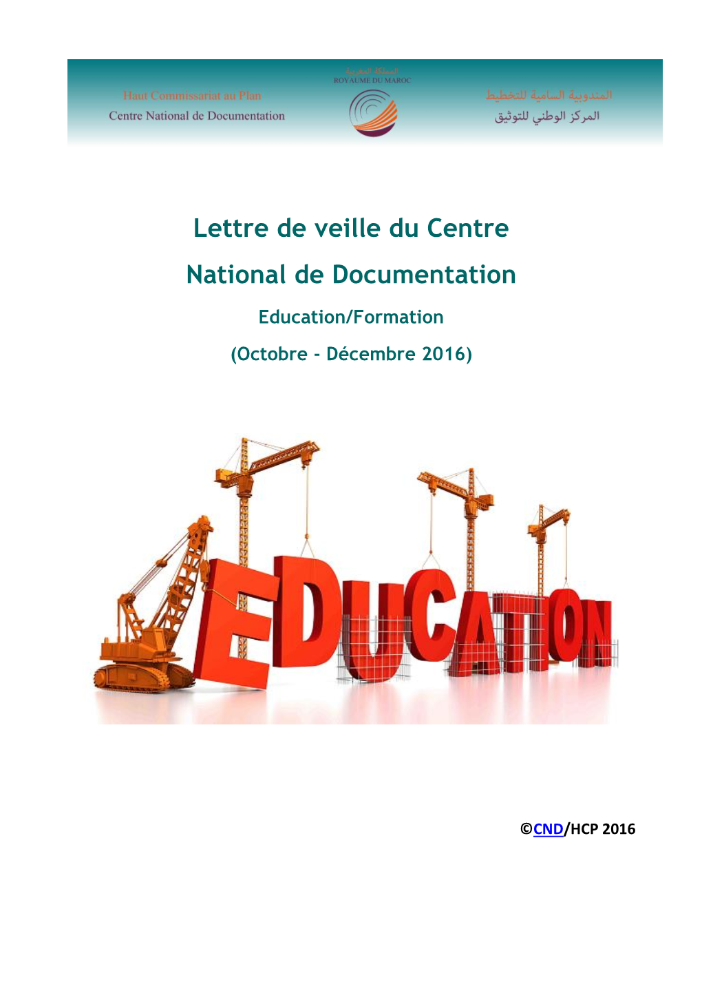 Lettre De Veille Du Centre National De Documentation