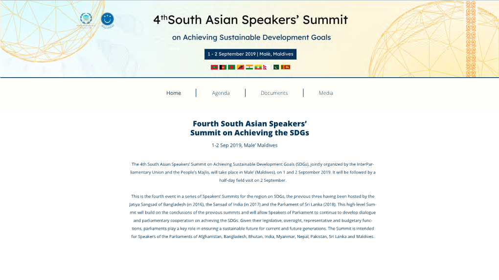 Fourth South Asian Speakers' Summit on Achieving the Sdgs