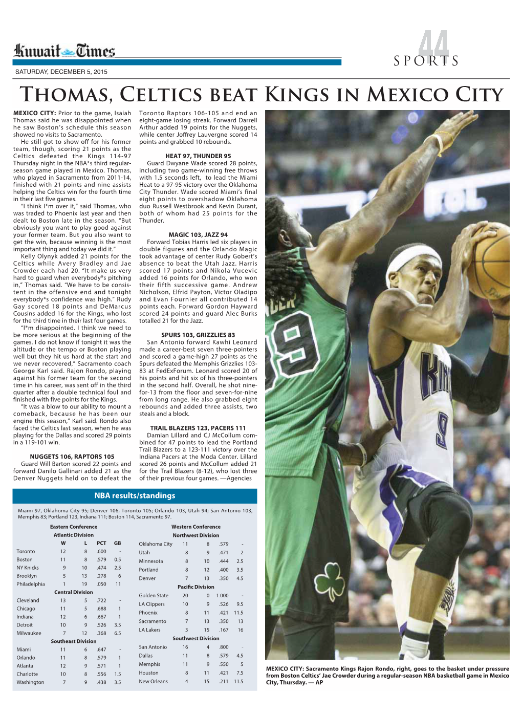 Thomas, Celtics Beat Kings in Mexico City