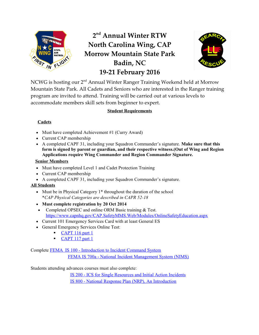 North Carolina Wing, CAP