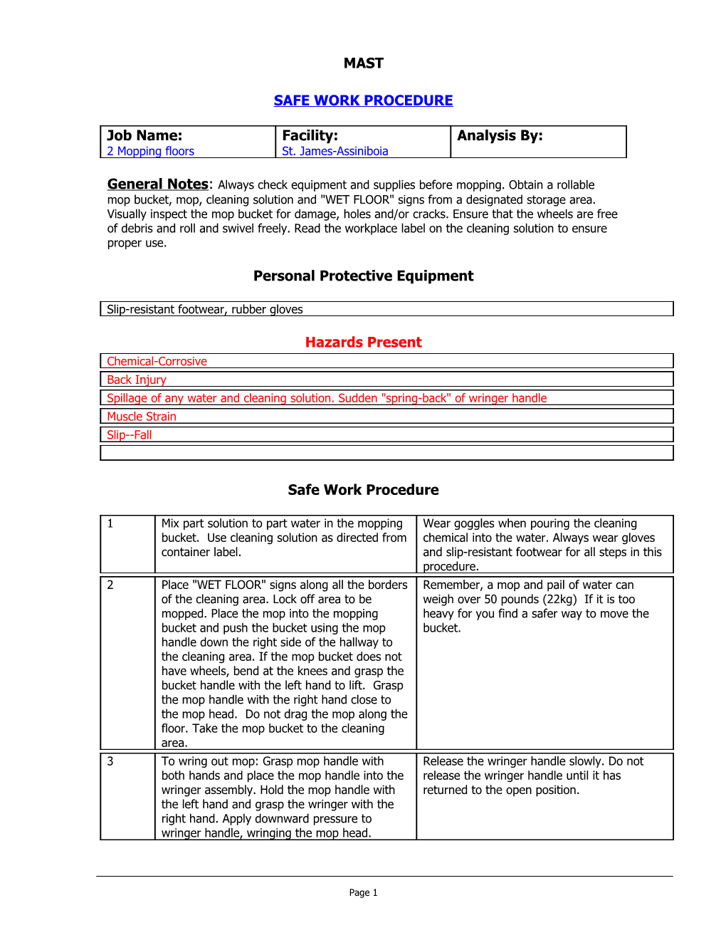 Safe Work Procedure s3