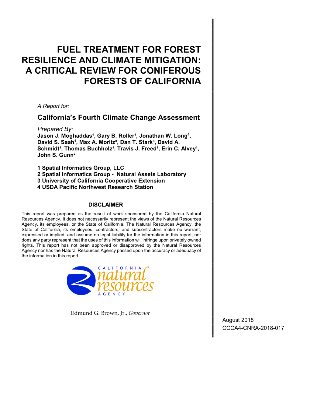 Fuel Treatment for Forest Resilience and Climate Mitigation: a Critical Review for Coniferous Forests of California