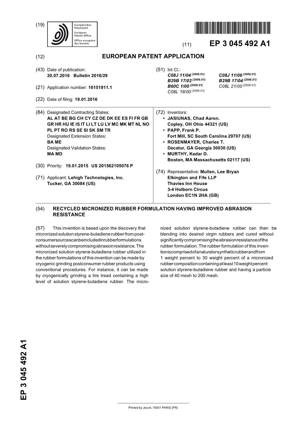 Recycled Micronized Rubber Formulation Having Improved Abrasion Resistance