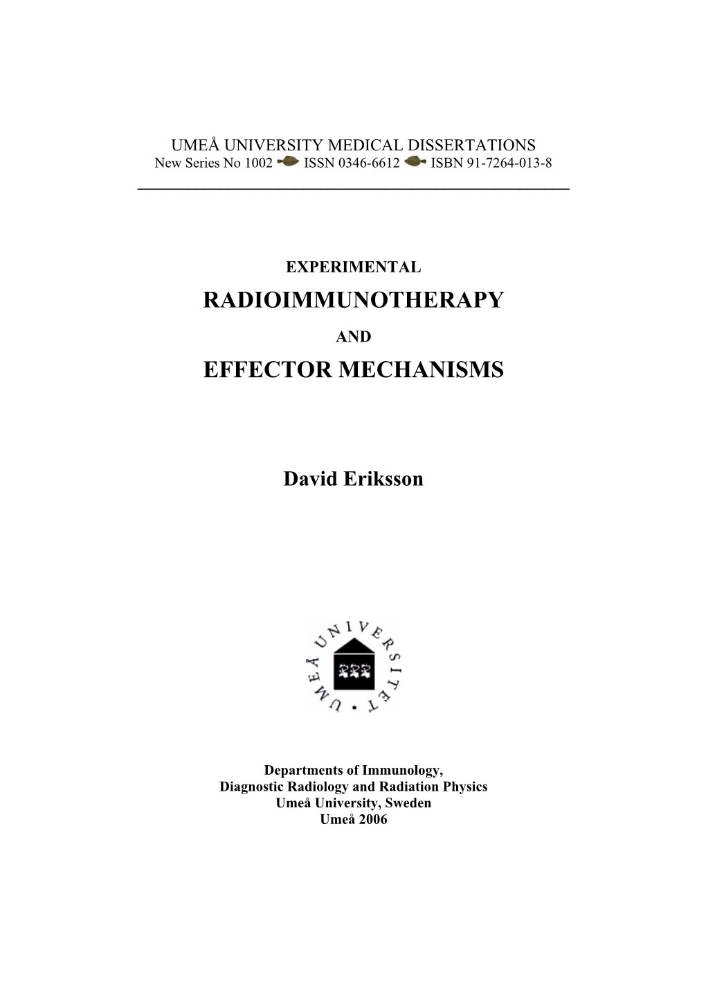 Radioimmunotherapy Effector Mechanisms