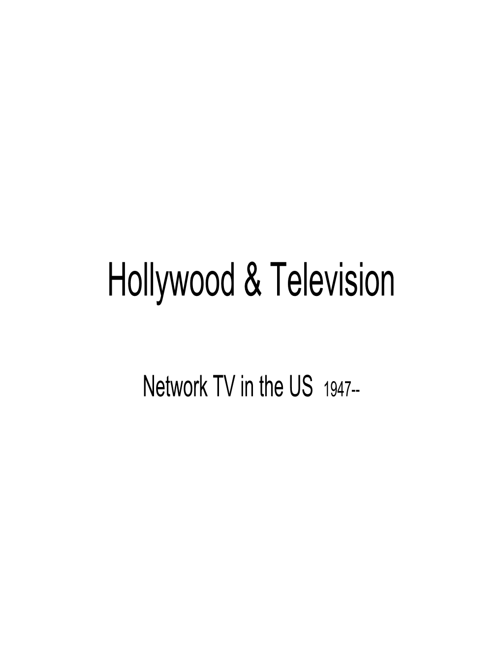 Hollywood & Television