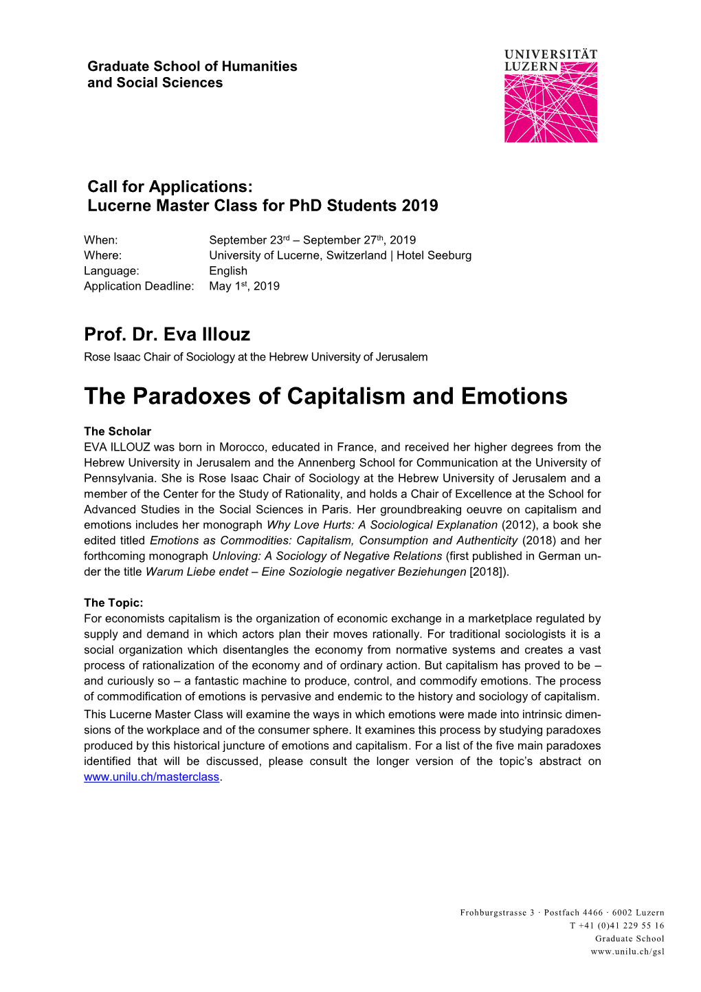 The Paradoxes of Capitalism and Emotions