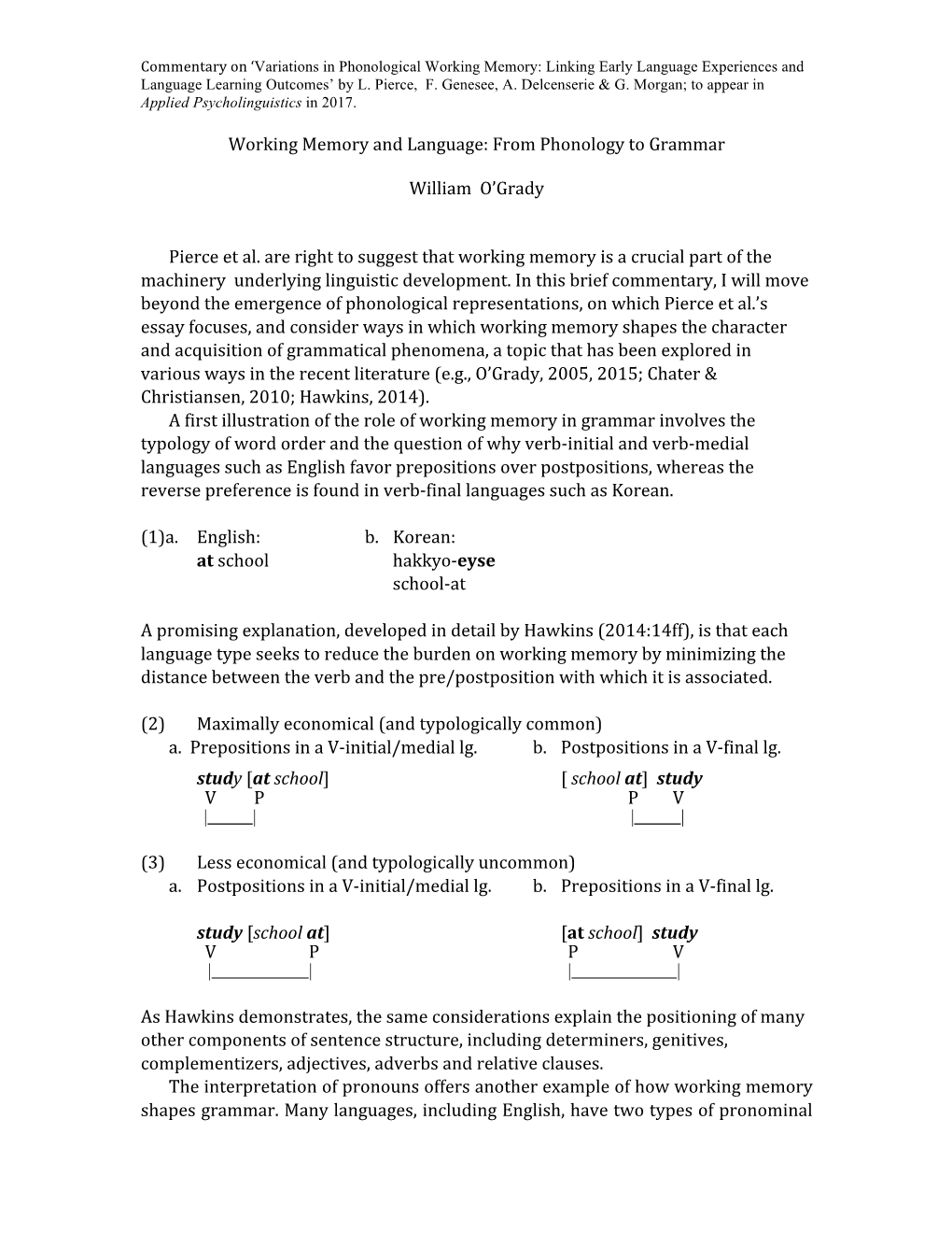 From Phonology to Grammar. (Commentary)