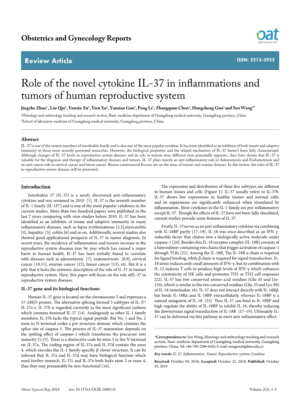 Role of the Novel Cytokine IL-37 in Inflammations and Tumors of Human
