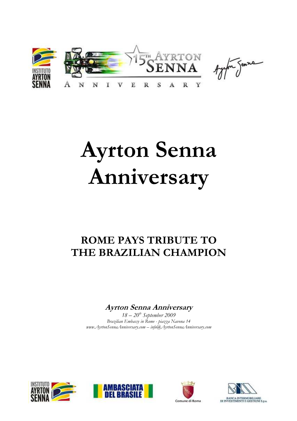 AYRTON SENNA ANNIVERSARY Presentationna