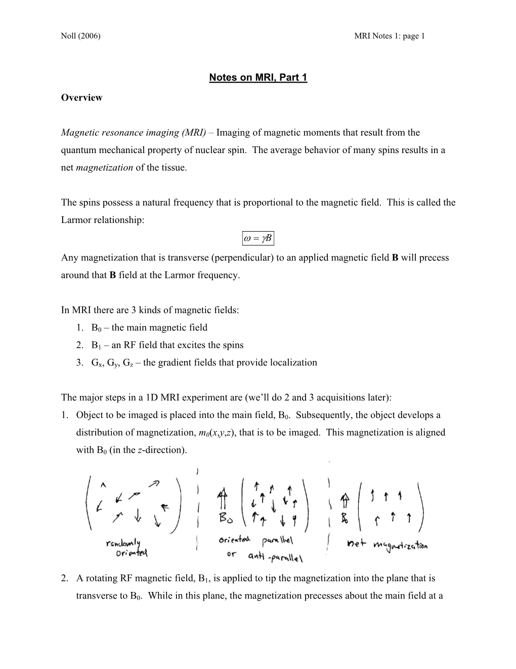 MRI Notes 1: Page 1