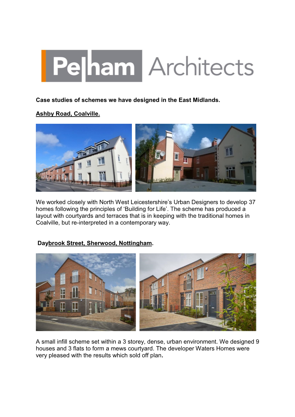 Case Studies of Schemes We Have Designed in the East Midlands