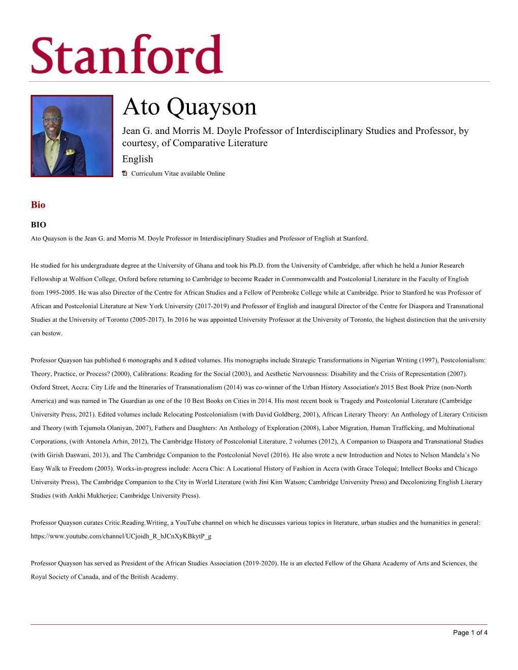 Ato Quayson Jean G