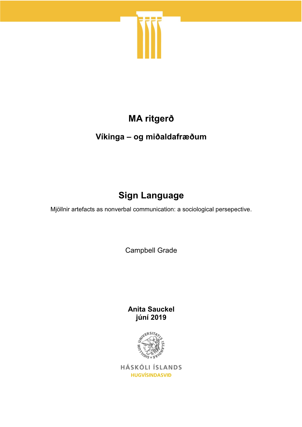 MA Ritgerð Sign Language