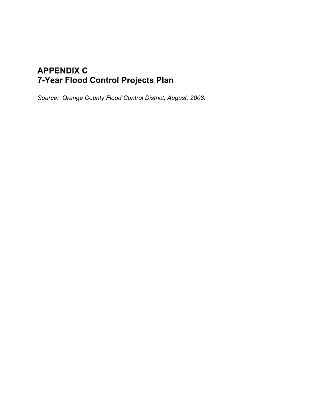 APPENDIX C 7-Year Flood Control Projects Plan