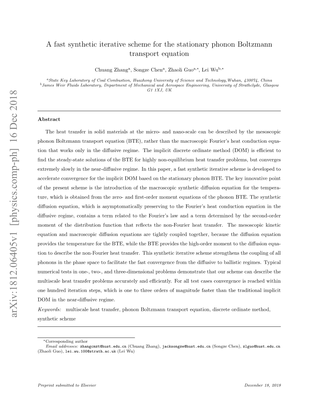 A Fast Synthetic Iterative Scheme for the Stationary Phonon Boltzmann Transport Equation