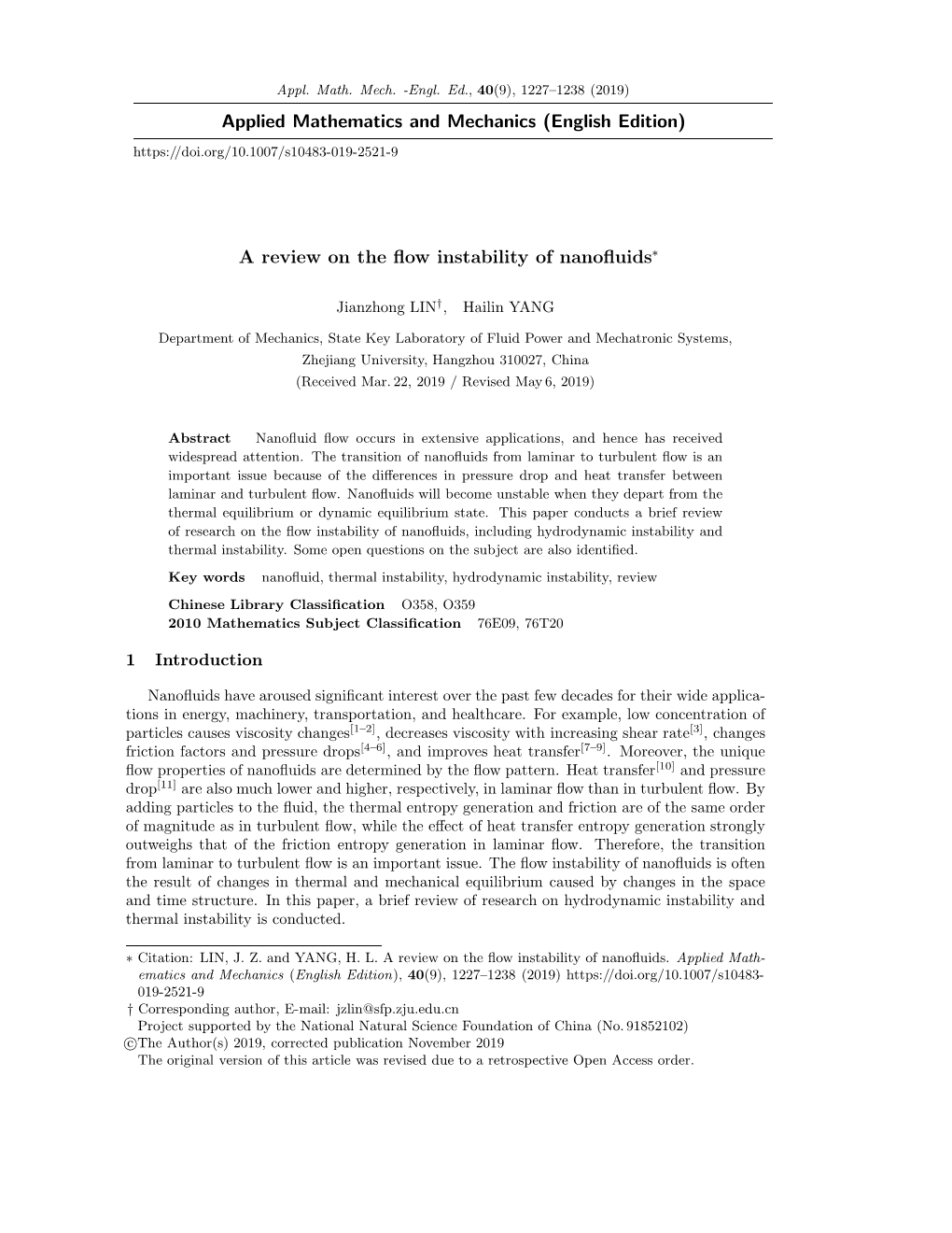 (English Edition) a Review on the Flow Instability of Nanofluids