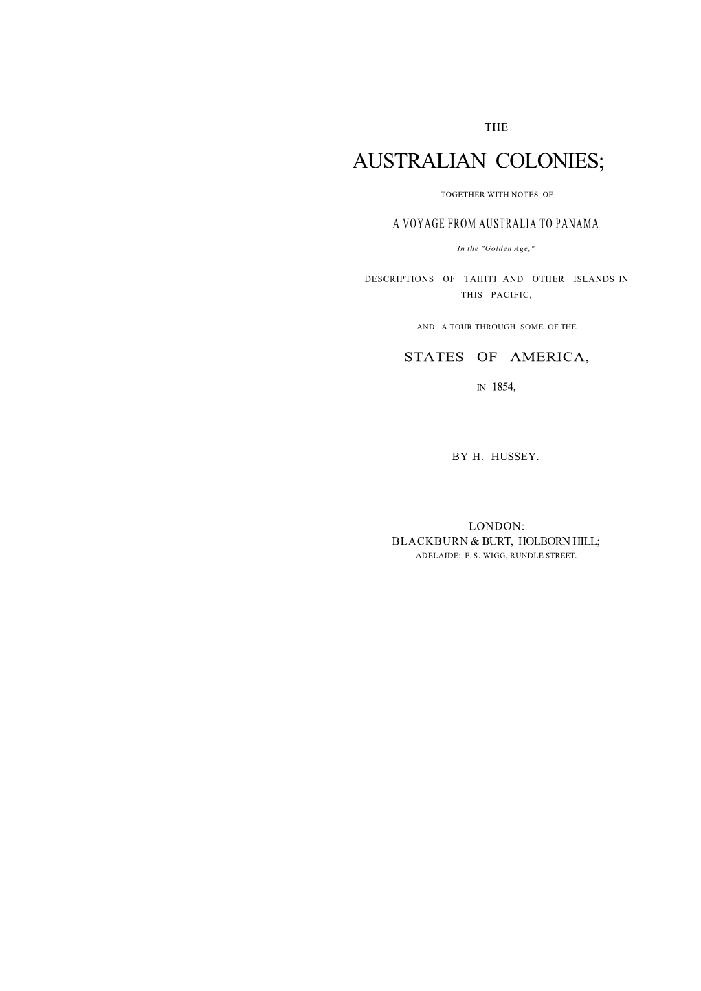 Australian Colonies;