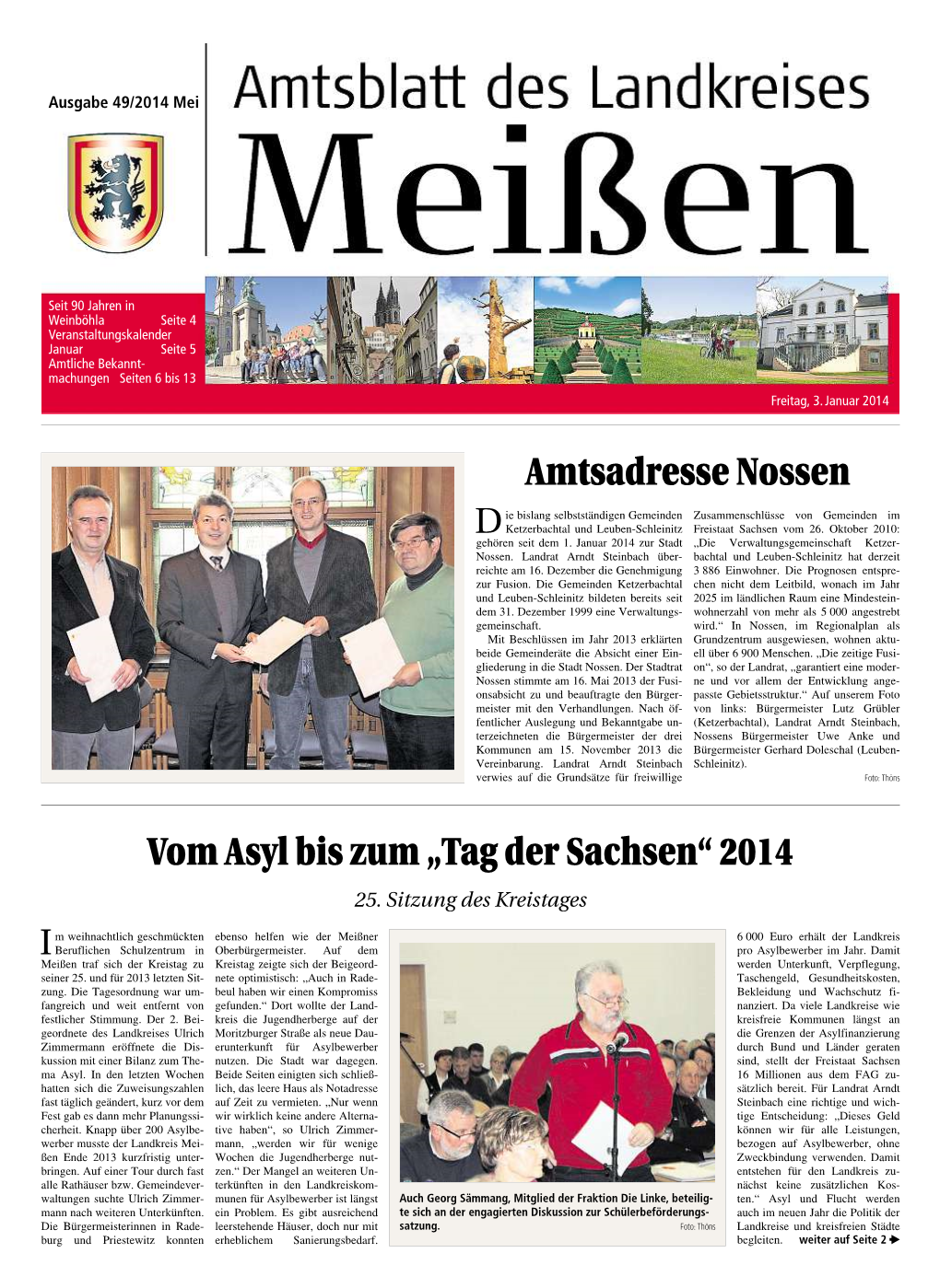 Amtsadresse Nossen Vom Asyl Bis Zum „Tag Der Sachsen“ 2014