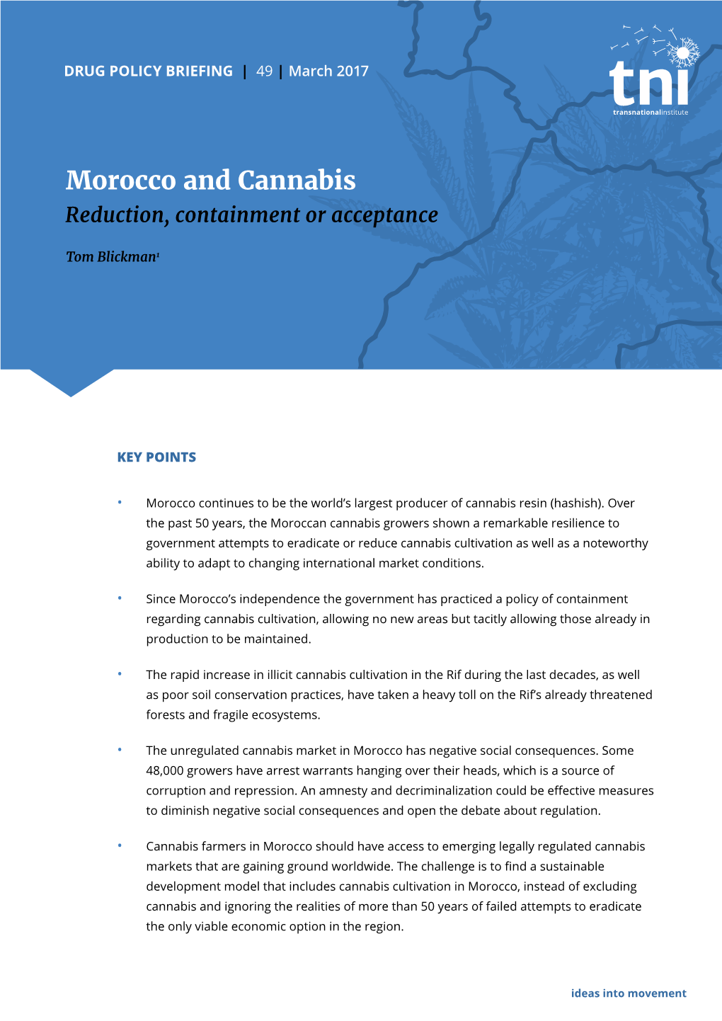 Morocco and Cannabis Reduction, Containment Or Acceptance