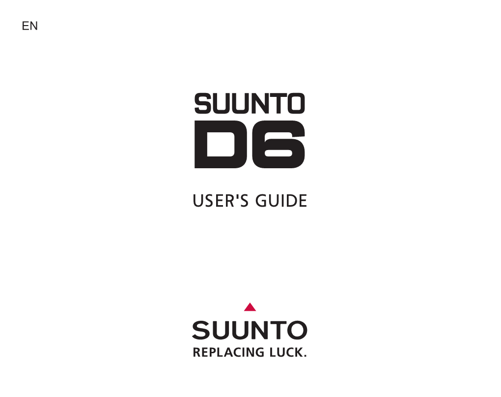 Suunto D6 User's Manual