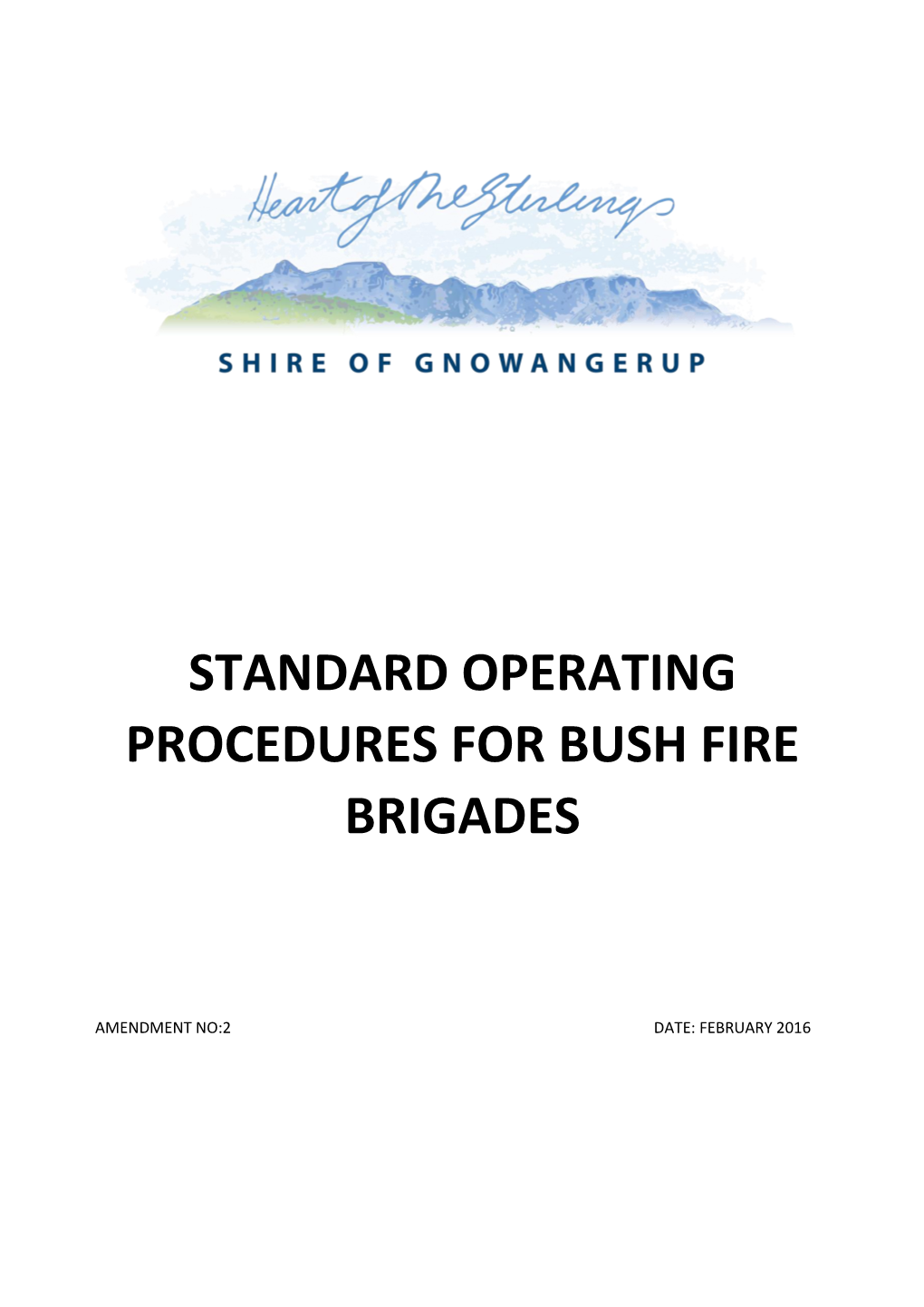 Standard Operating Procedures for Bush Fire Brigades