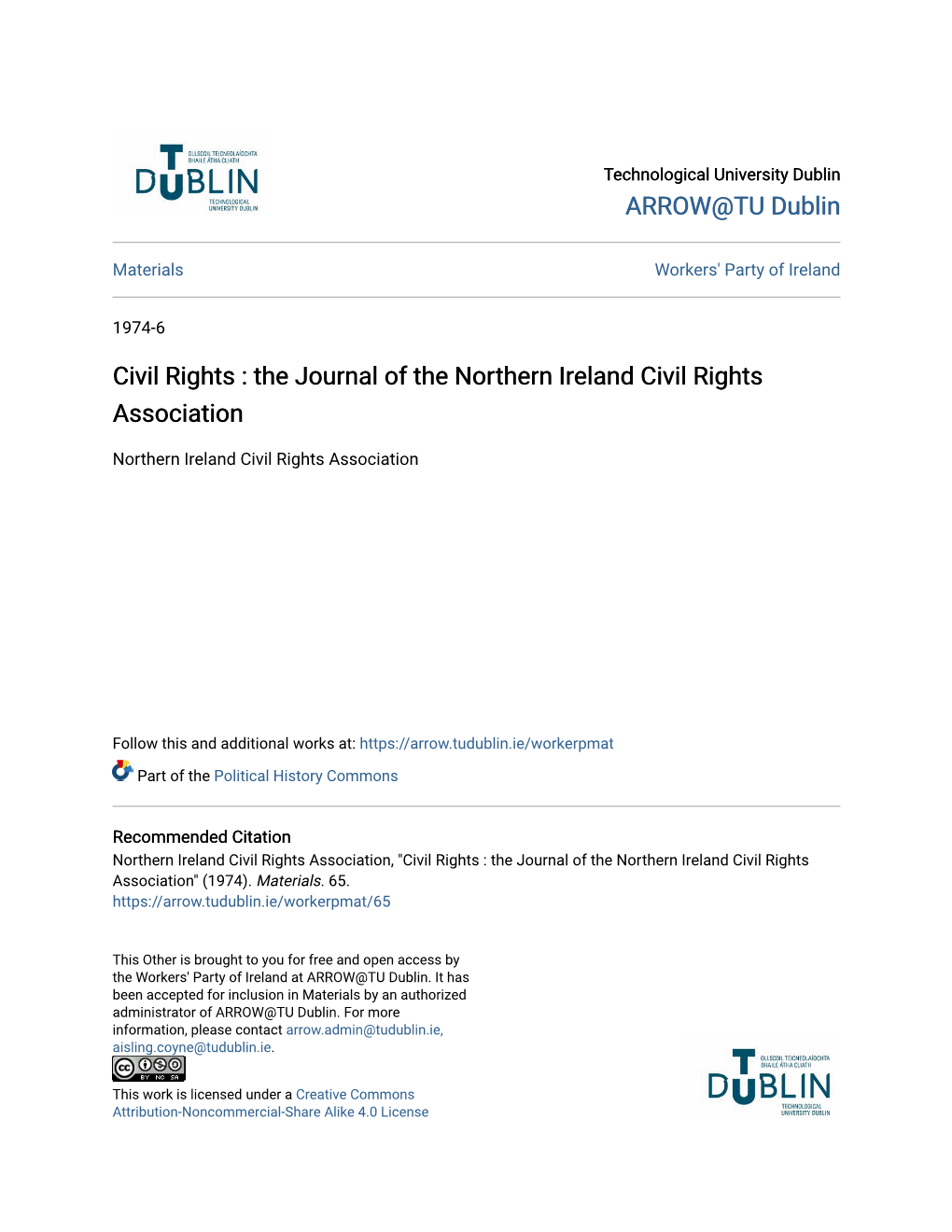 The Journal of the Northern Ireland Civil Rights Association