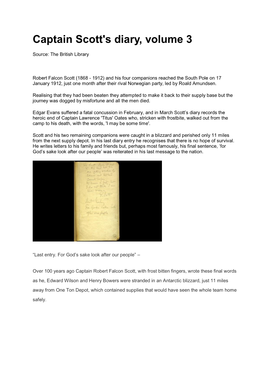 Captain Scott's Diary, Volume 3