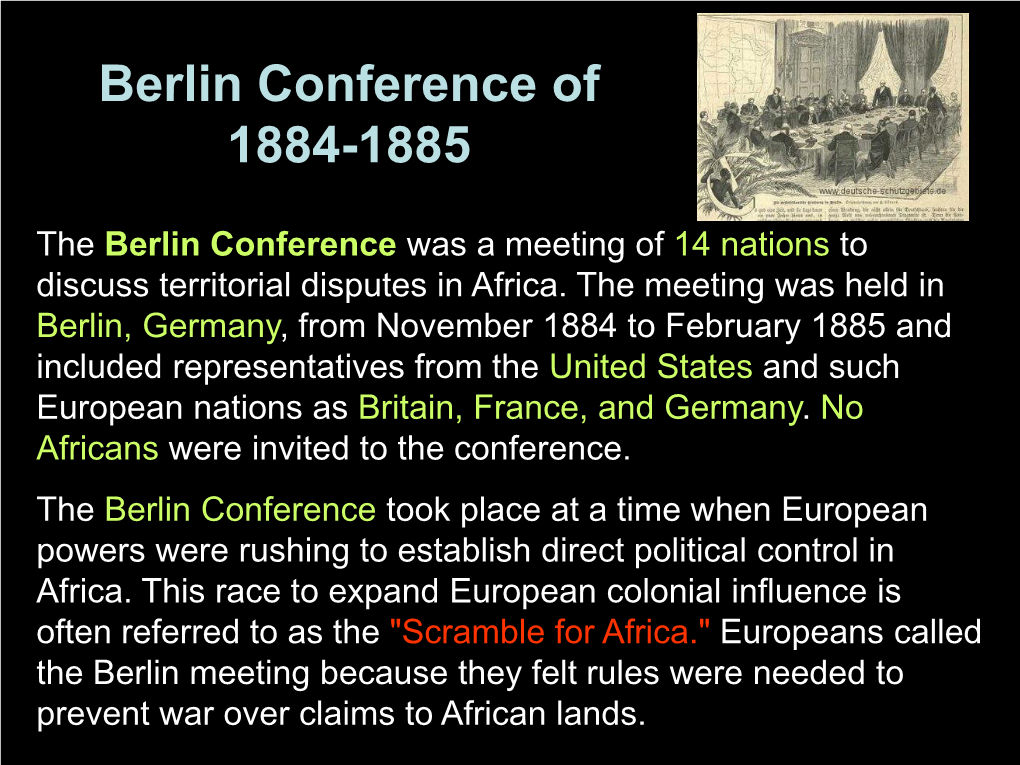 Berlin Conference of 1884-1885