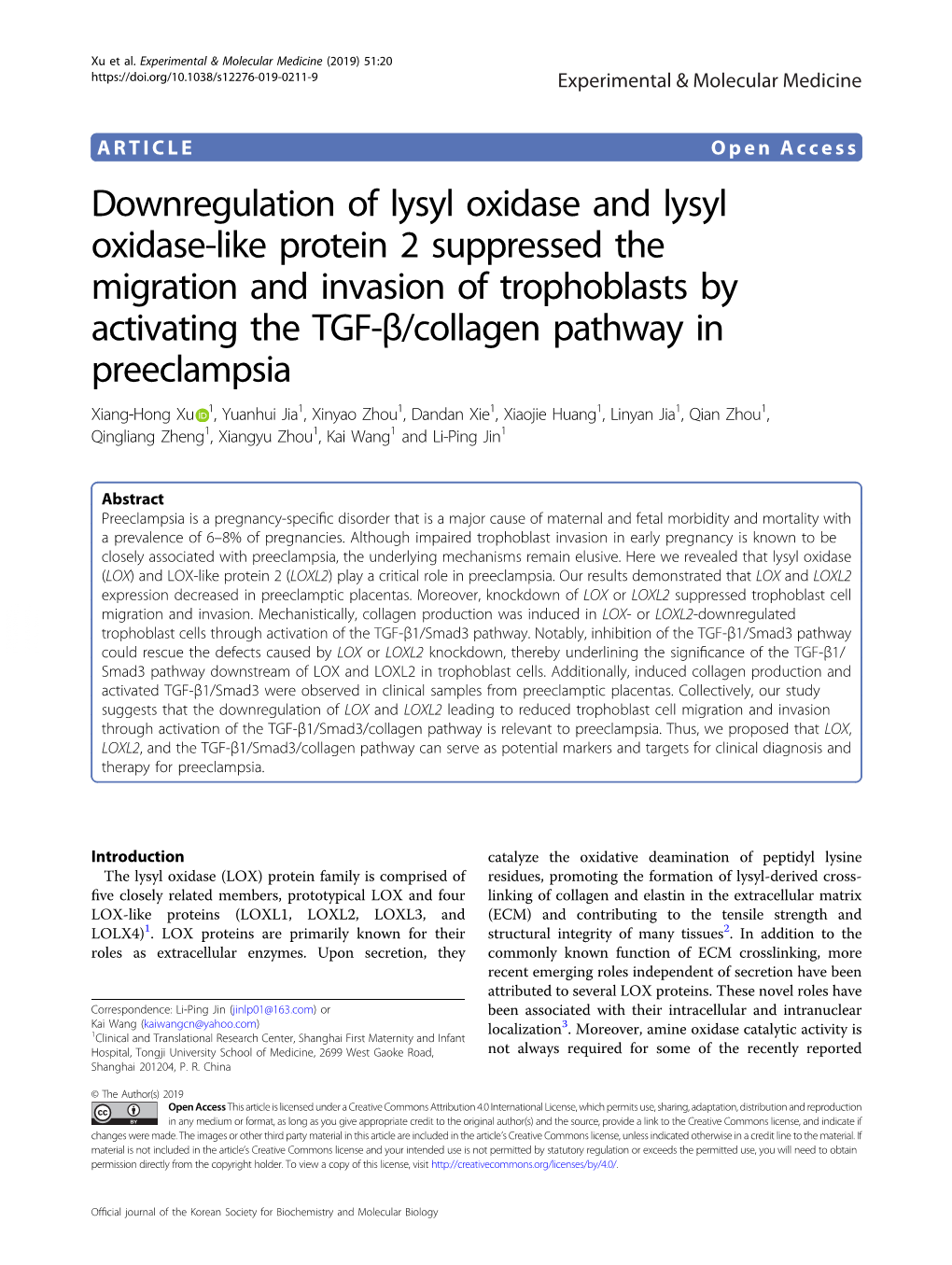 Downregulation of Lysyl Oxidase and Lysyl Oxidase-Like Protein 2