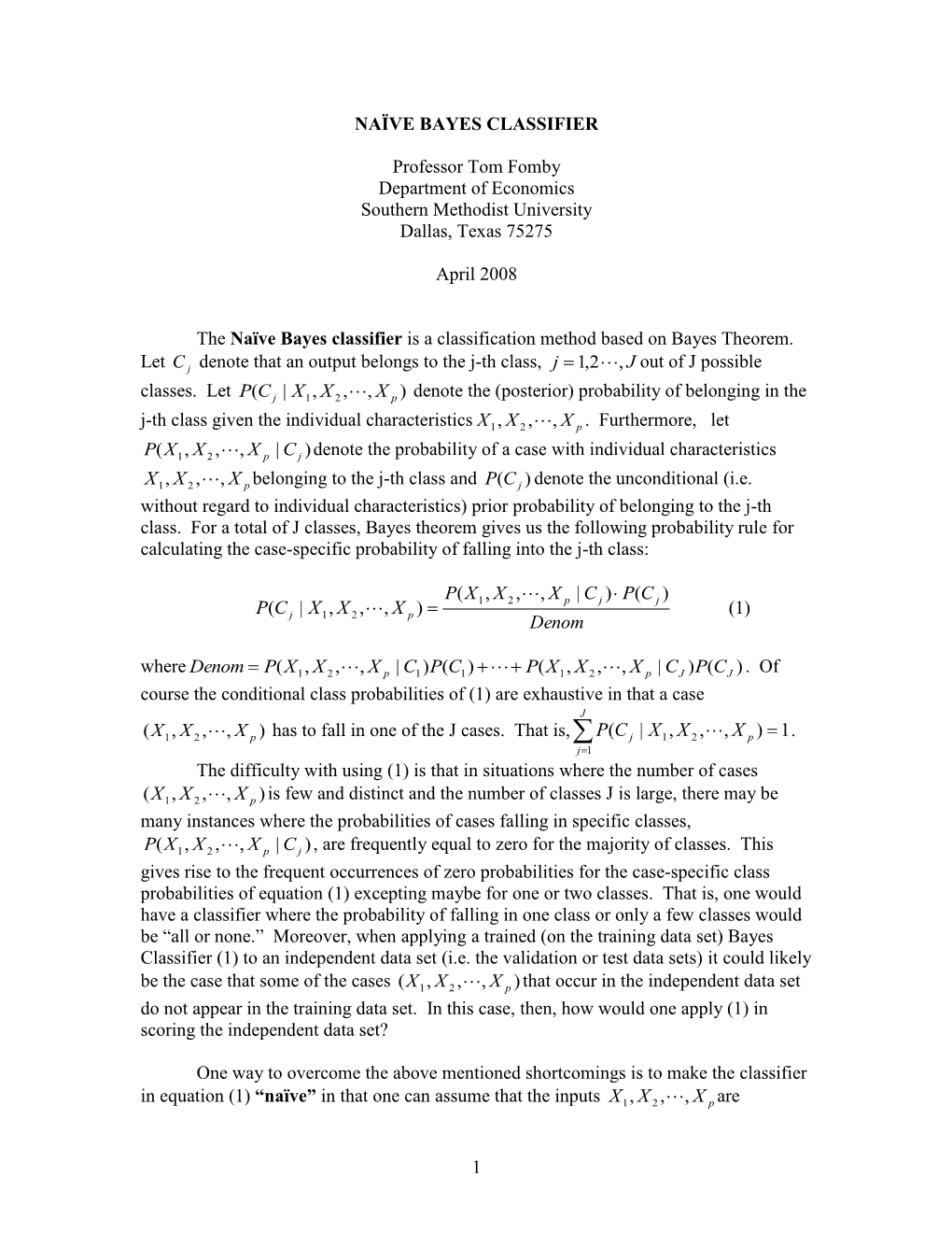 Naïve Bayes Classifier