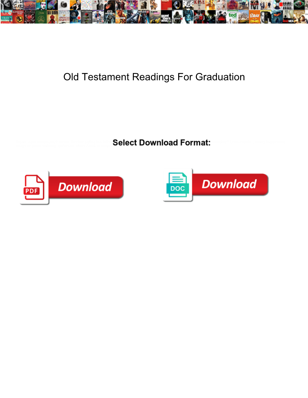 Old Testament Readings for Graduation