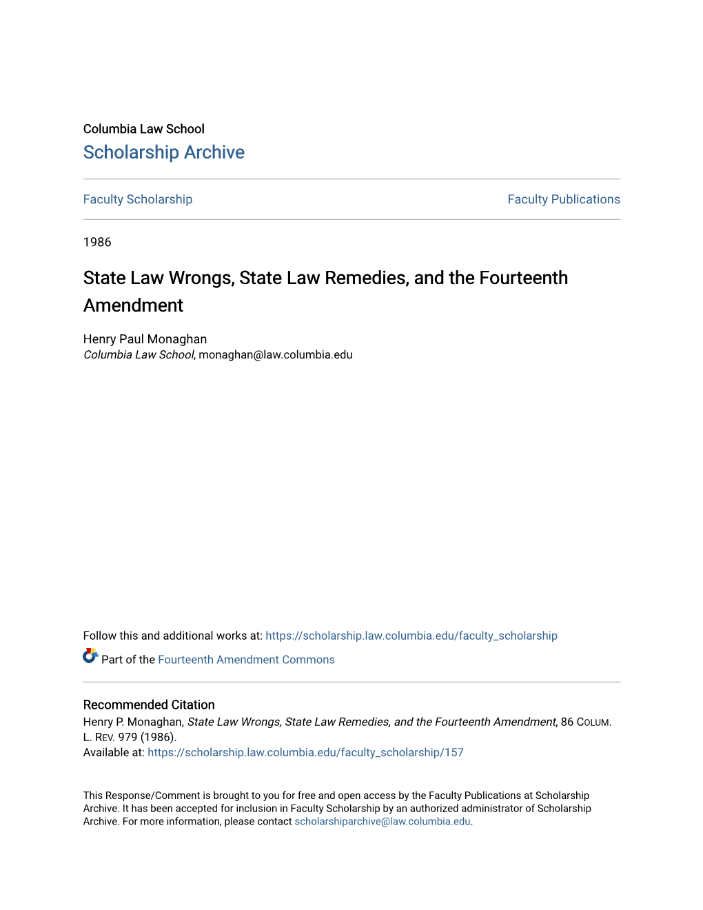 State Law Wrongs, State Law Remedies, and the Fourteenth Amendment