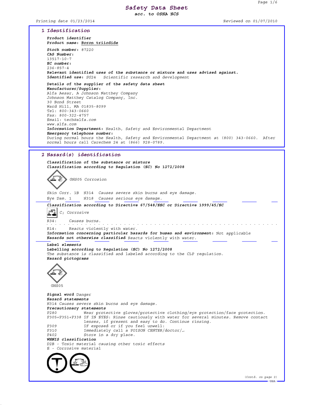 Safety Data Sheet Acc