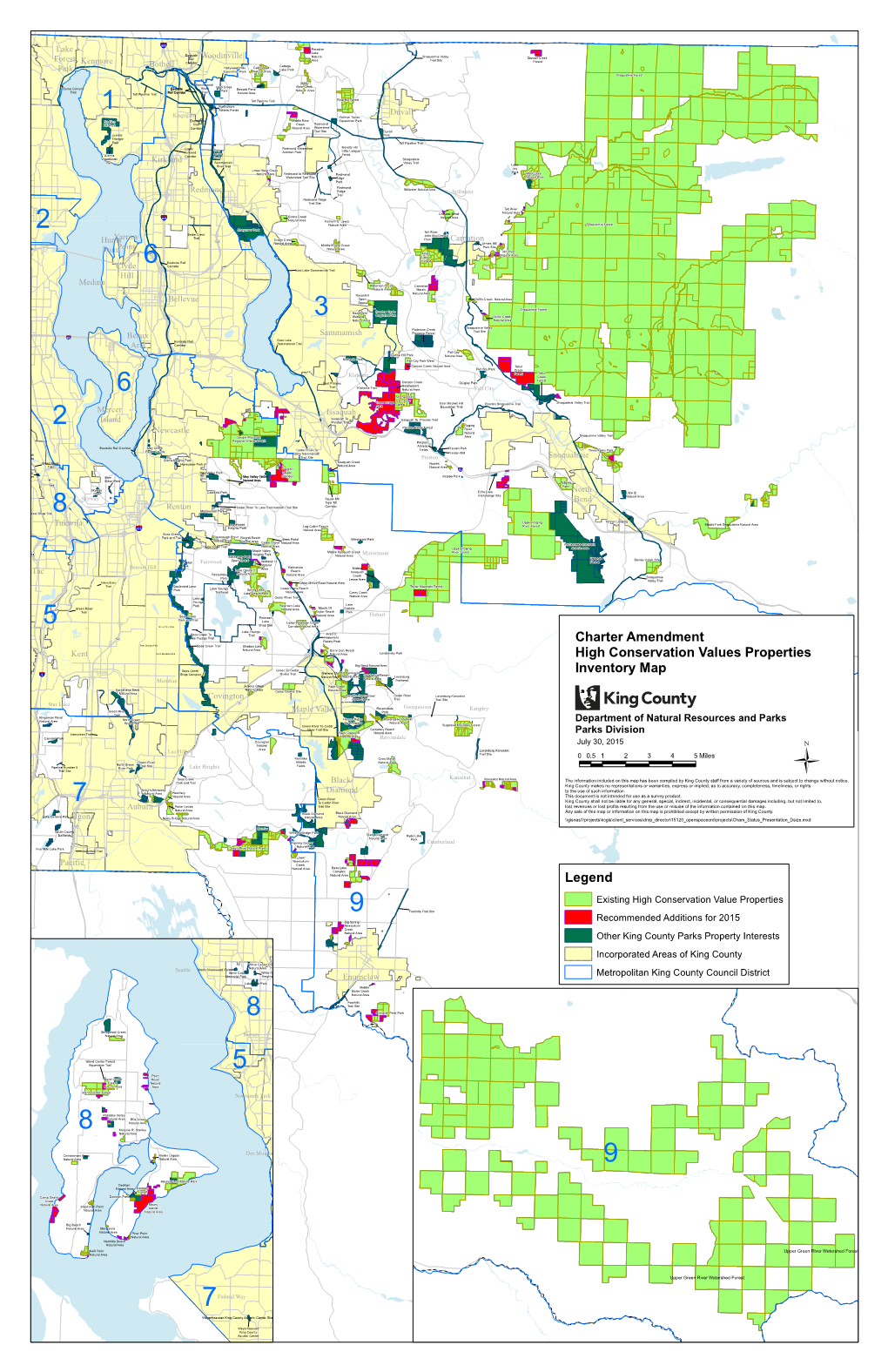 Map of High Conservation Values Properties in King County