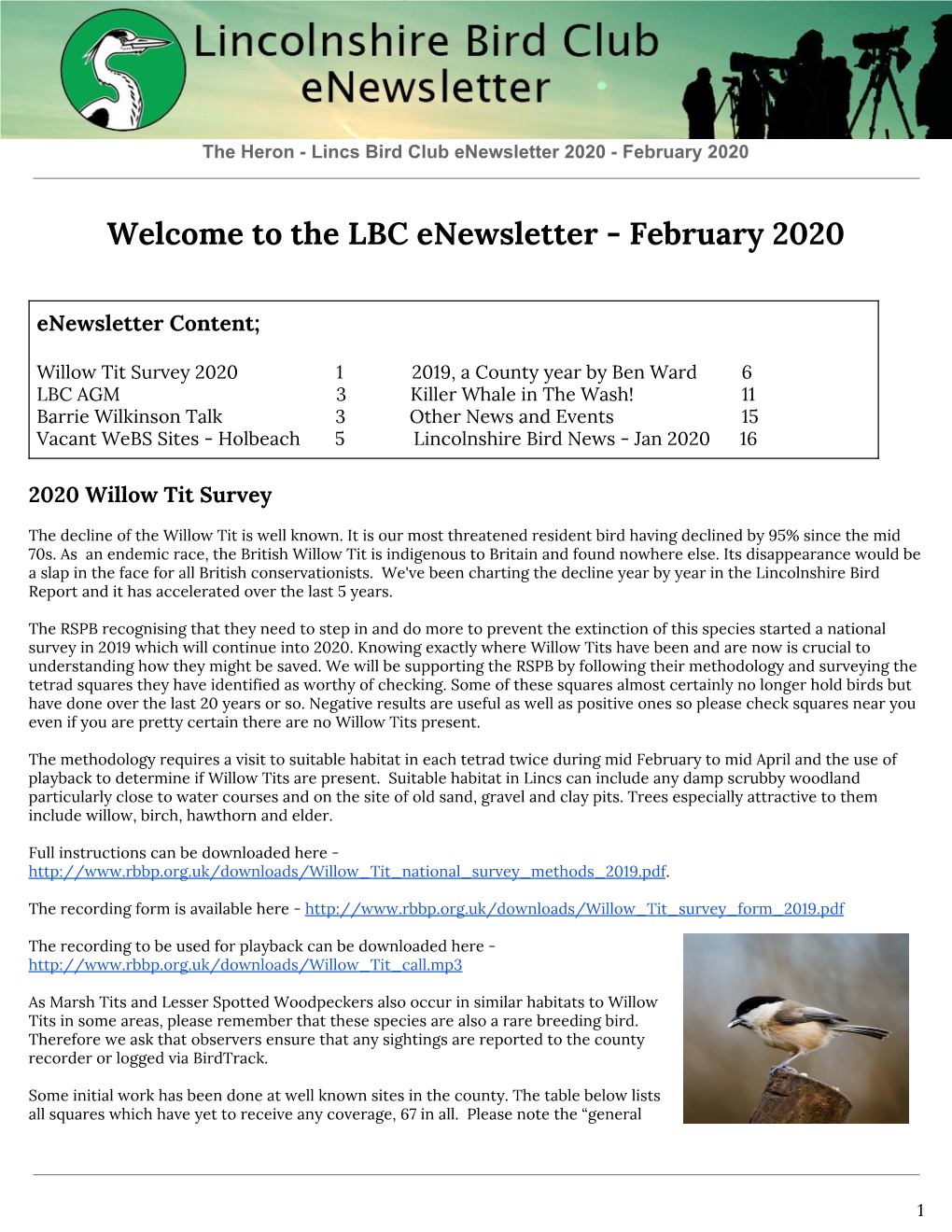 The LBC Enewsletter - February 2020