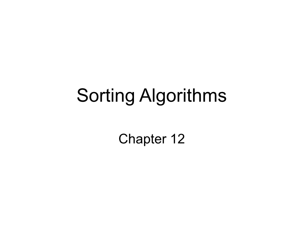 Sorting Algorithms