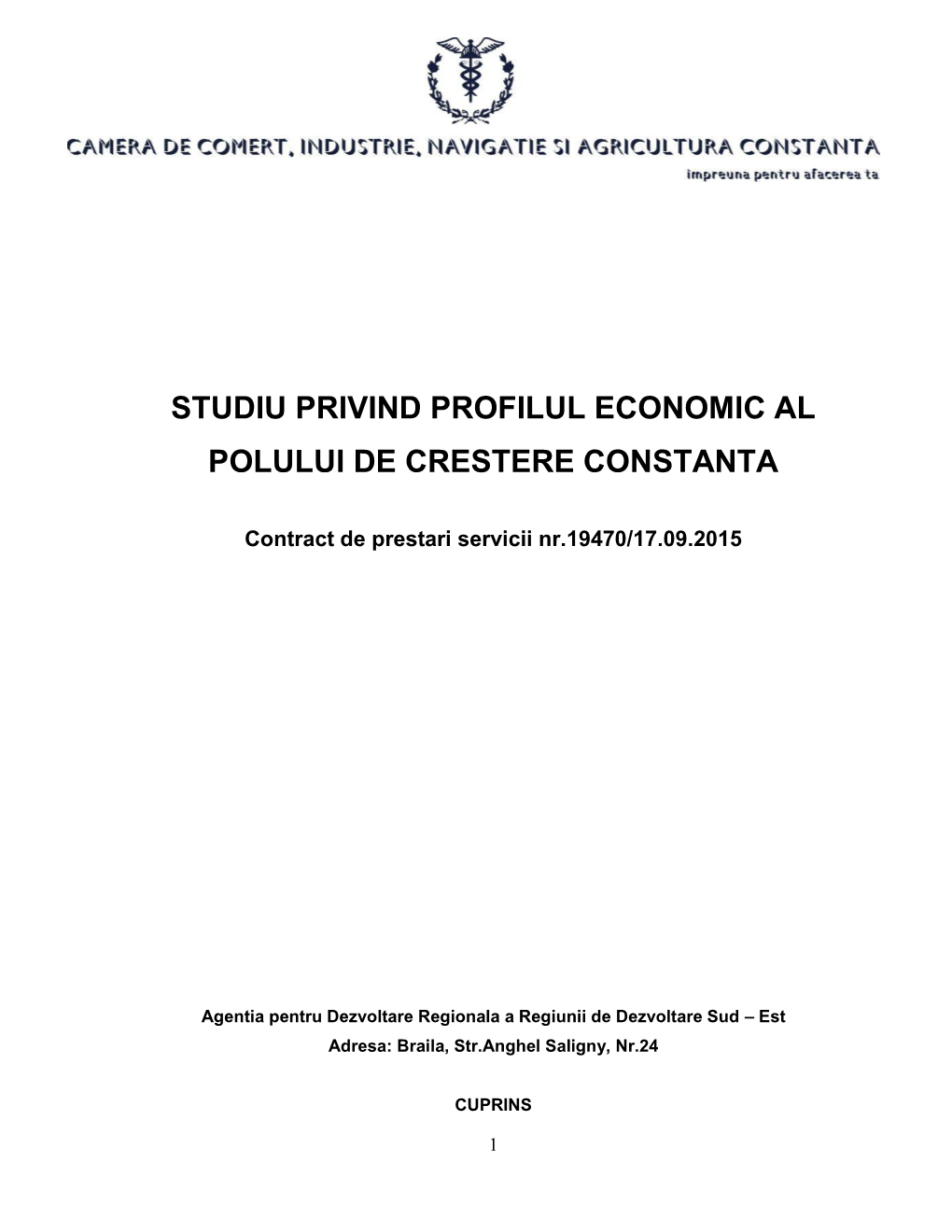 Studiu Privind Profilul Economic Al Polului De Crestere Constanta