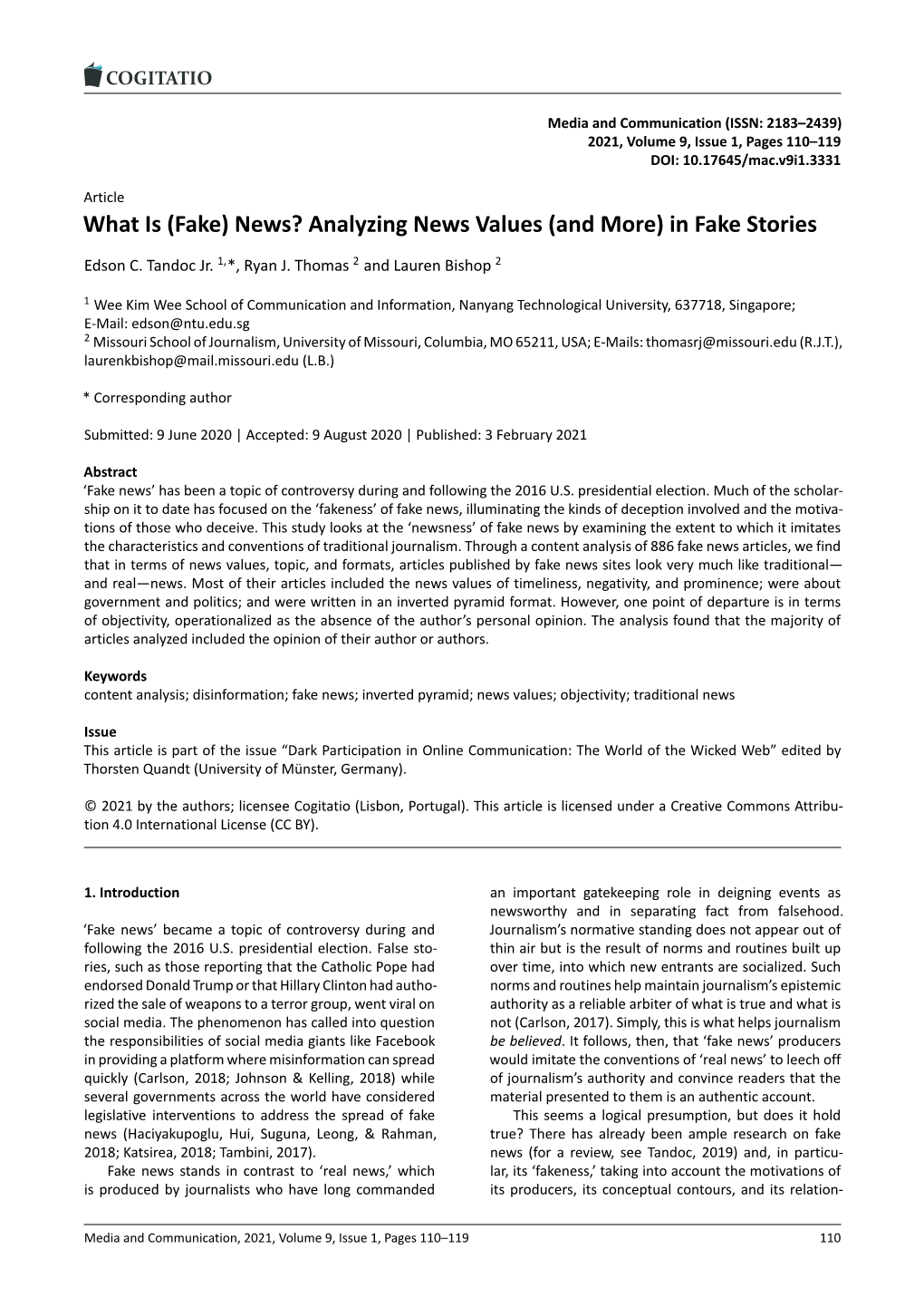 Analyzing News Values (And More) in Fake Stories