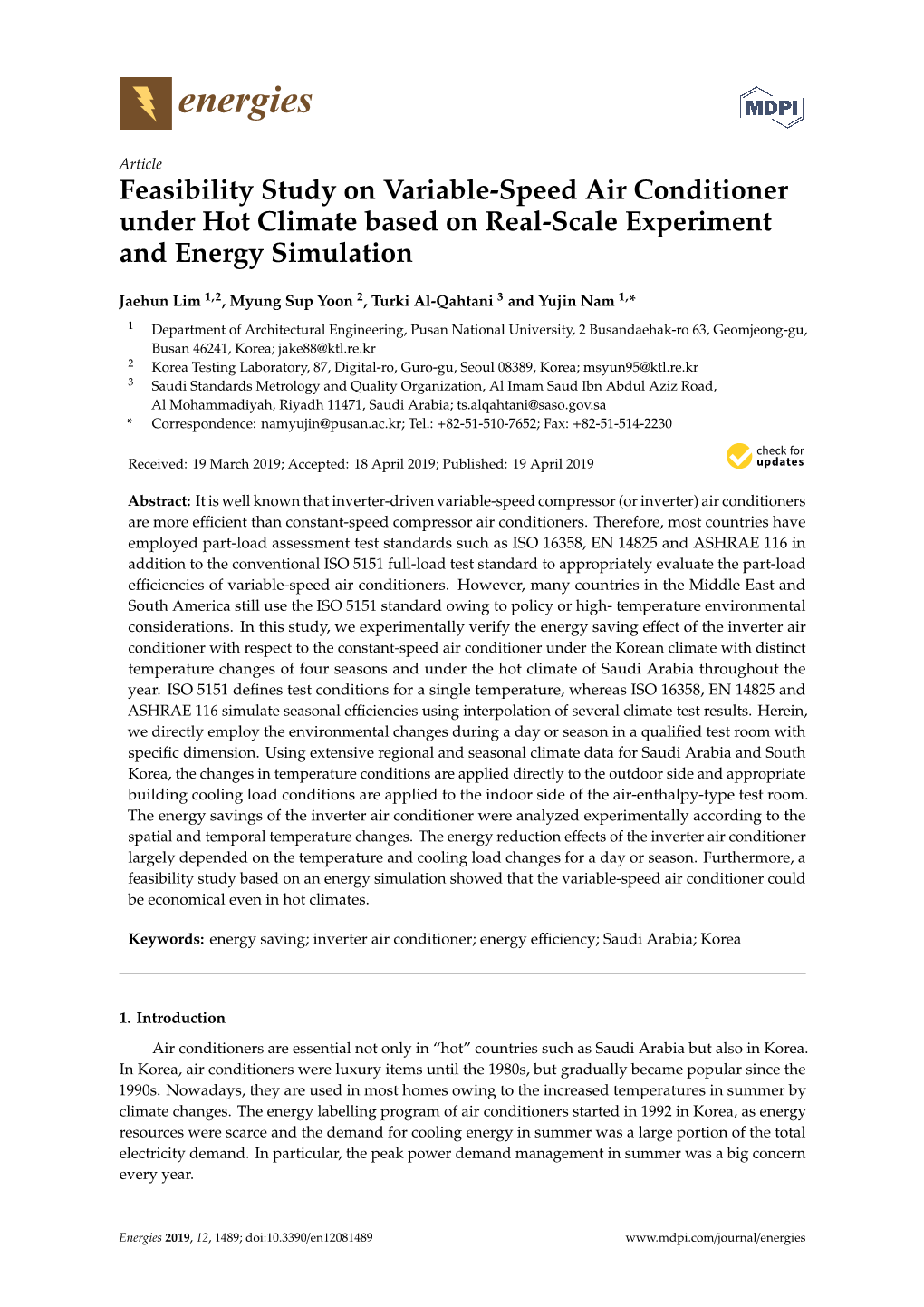 Feasibility Study on Variable-Speed Air Conditioner Under Hot Climate Based on Real-Scale Experiment and Energy Simulation