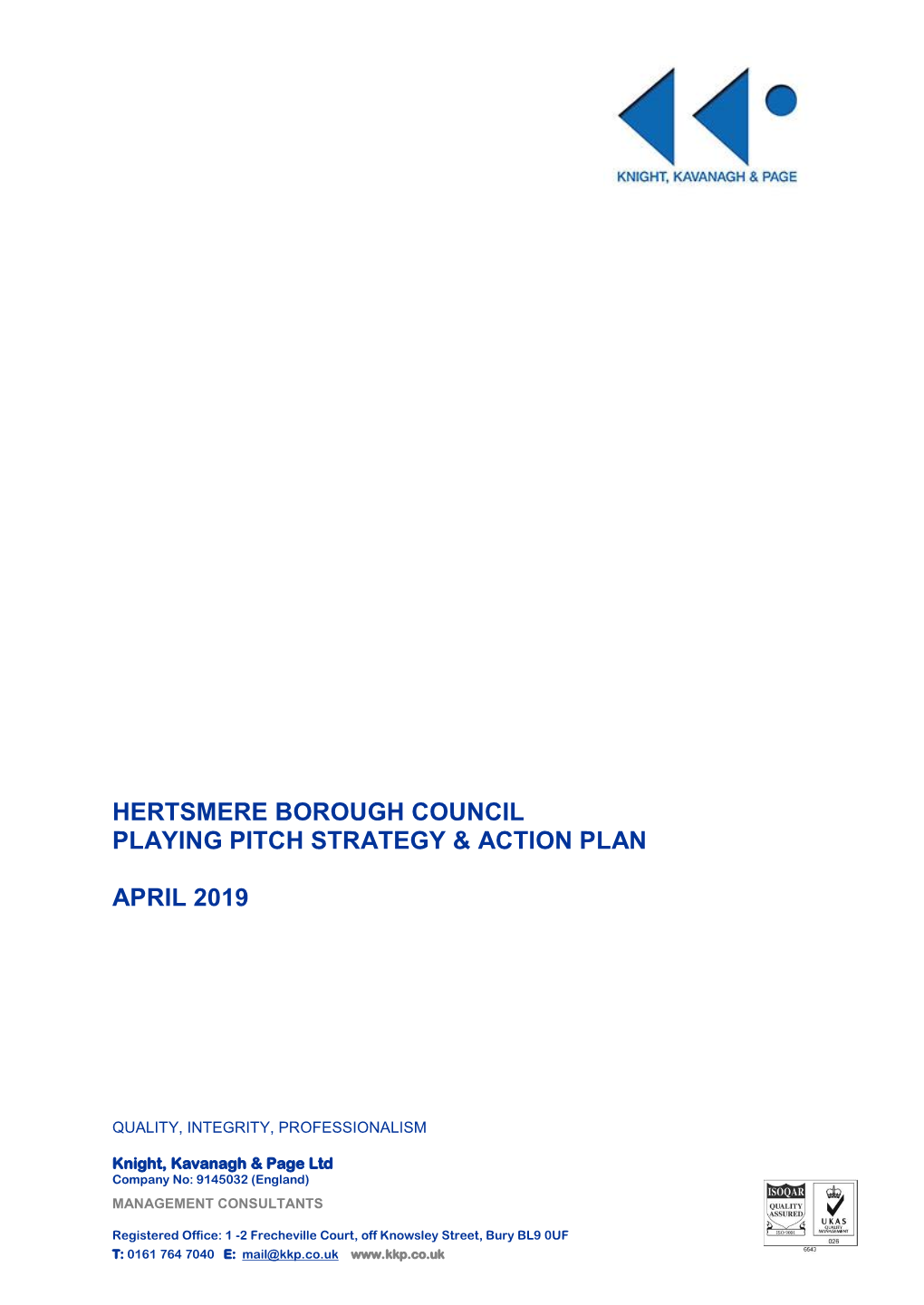 Hertsmere Borough Council Playing Pitch Strategy & Action Plan