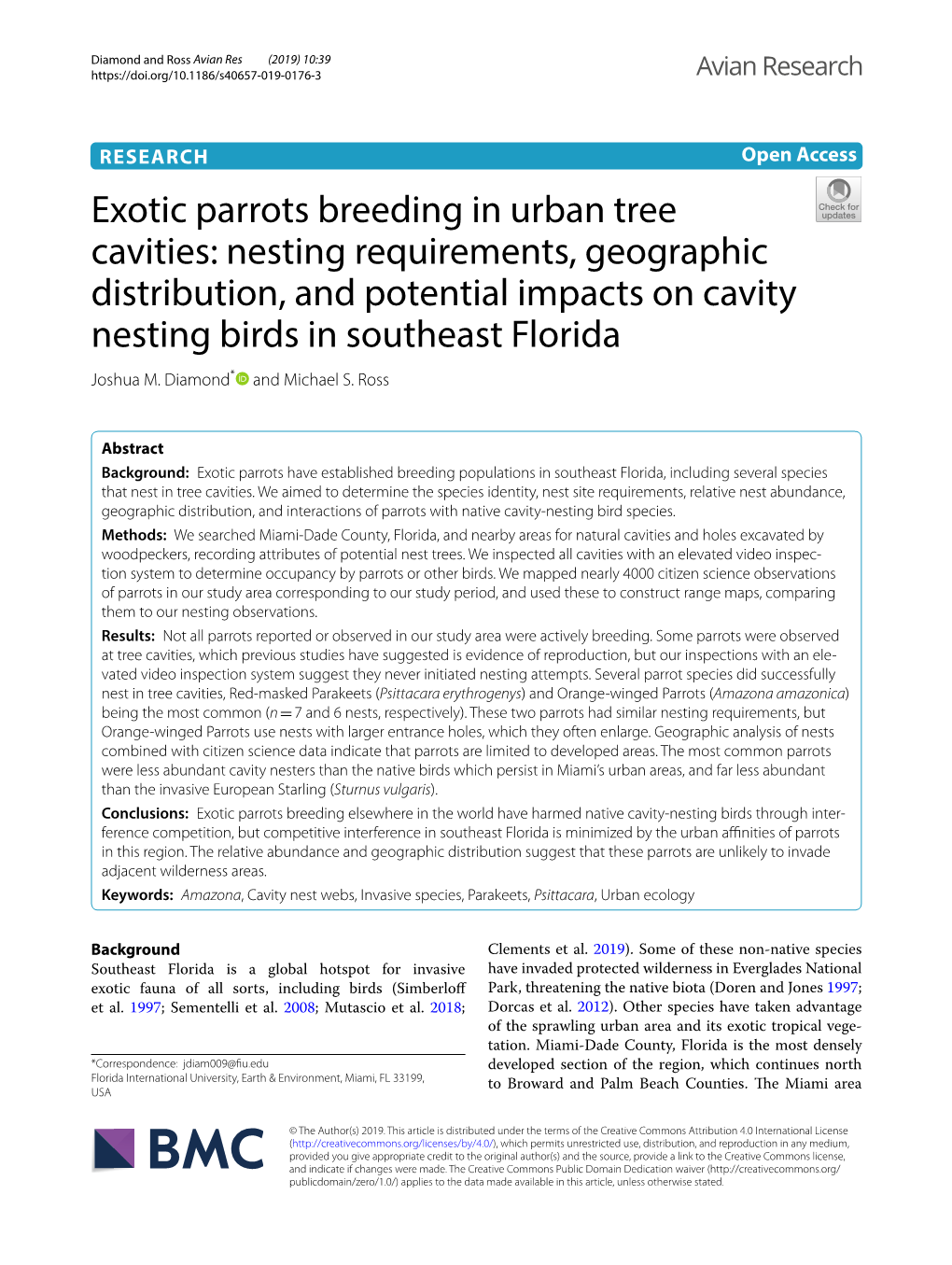 Exotic Parrots Breeding in Urban Tree Cavities