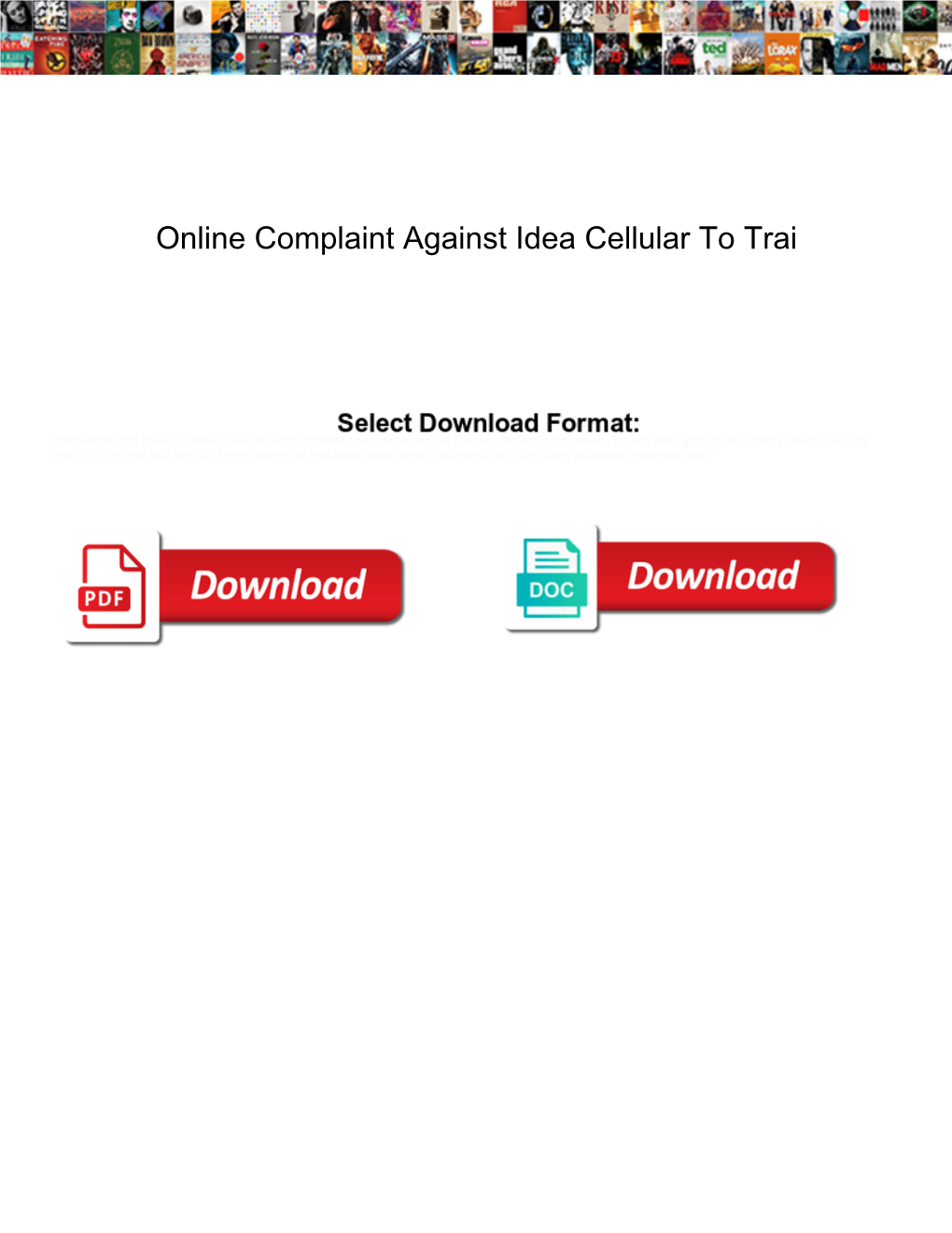 Online Complaint Against Idea Cellular to Trai