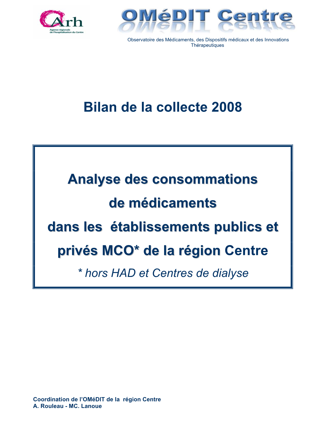 Analyse Des Consommations 2008 De Médicaments