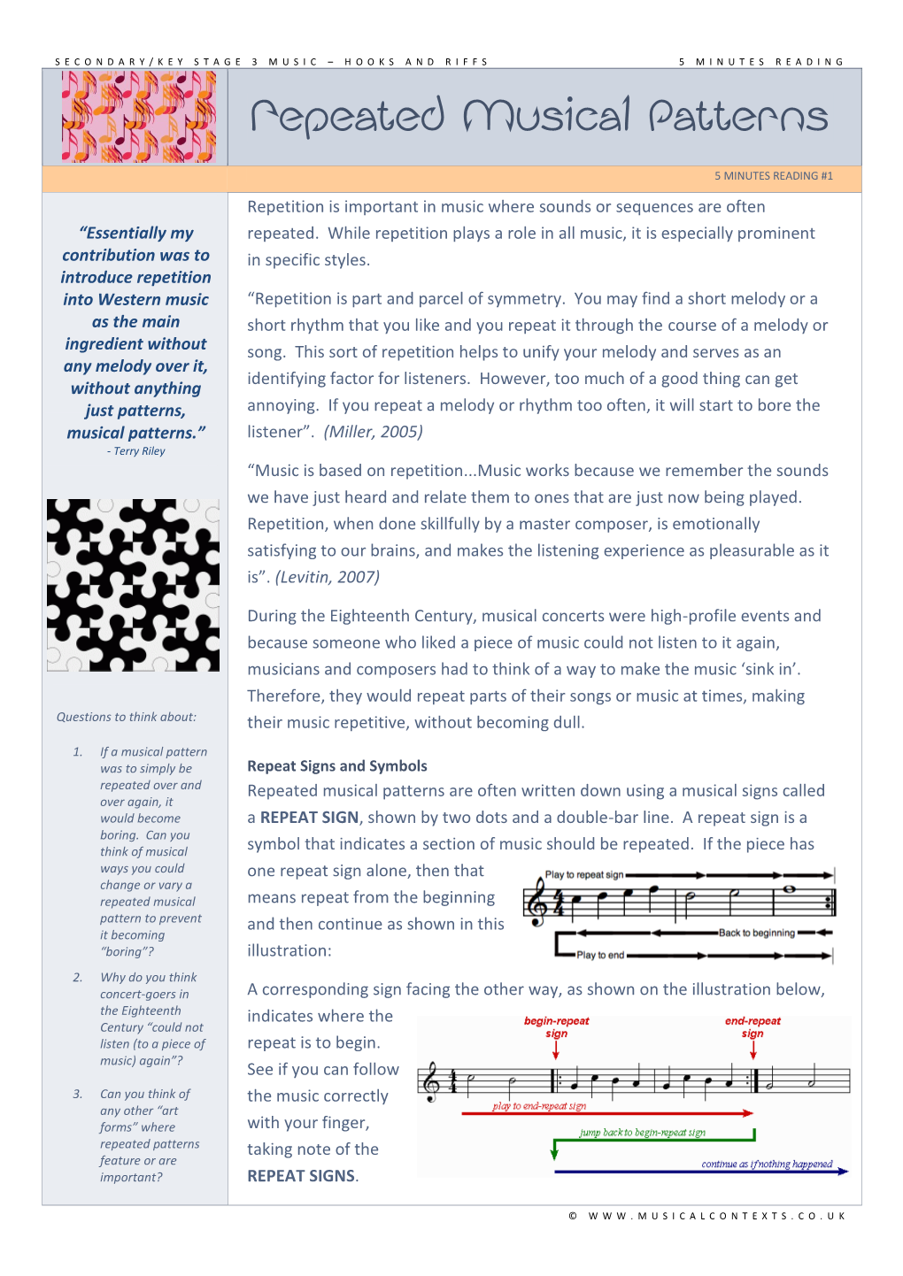 Repeated Musical Patterns