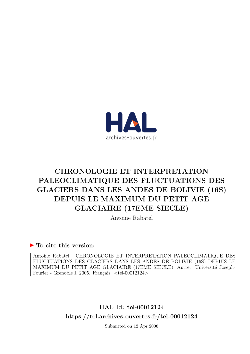 Chronologie Et Interpretation